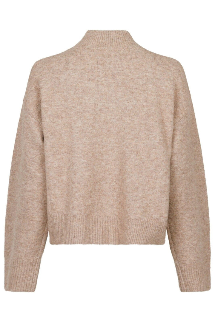 Forudbestilling - Neo Noir - Paulina Knit Blouse - Sand Melange Strikbluser
