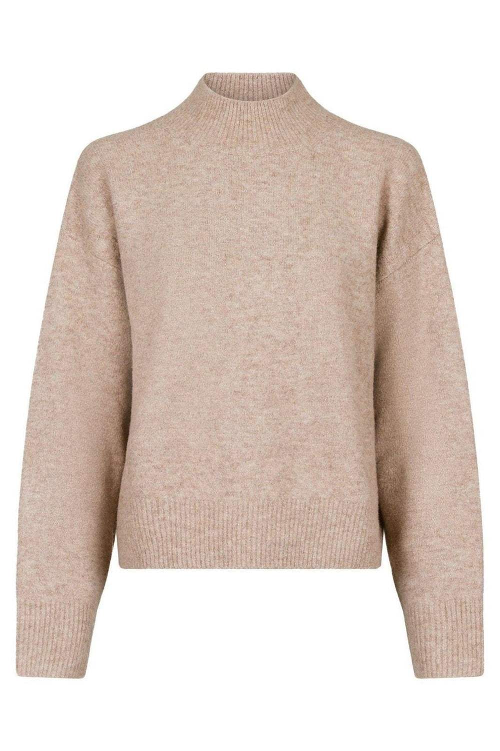 Forudbestilling - Neo Noir - Paulina Knit Blouse - Sand Melange Strikbluser