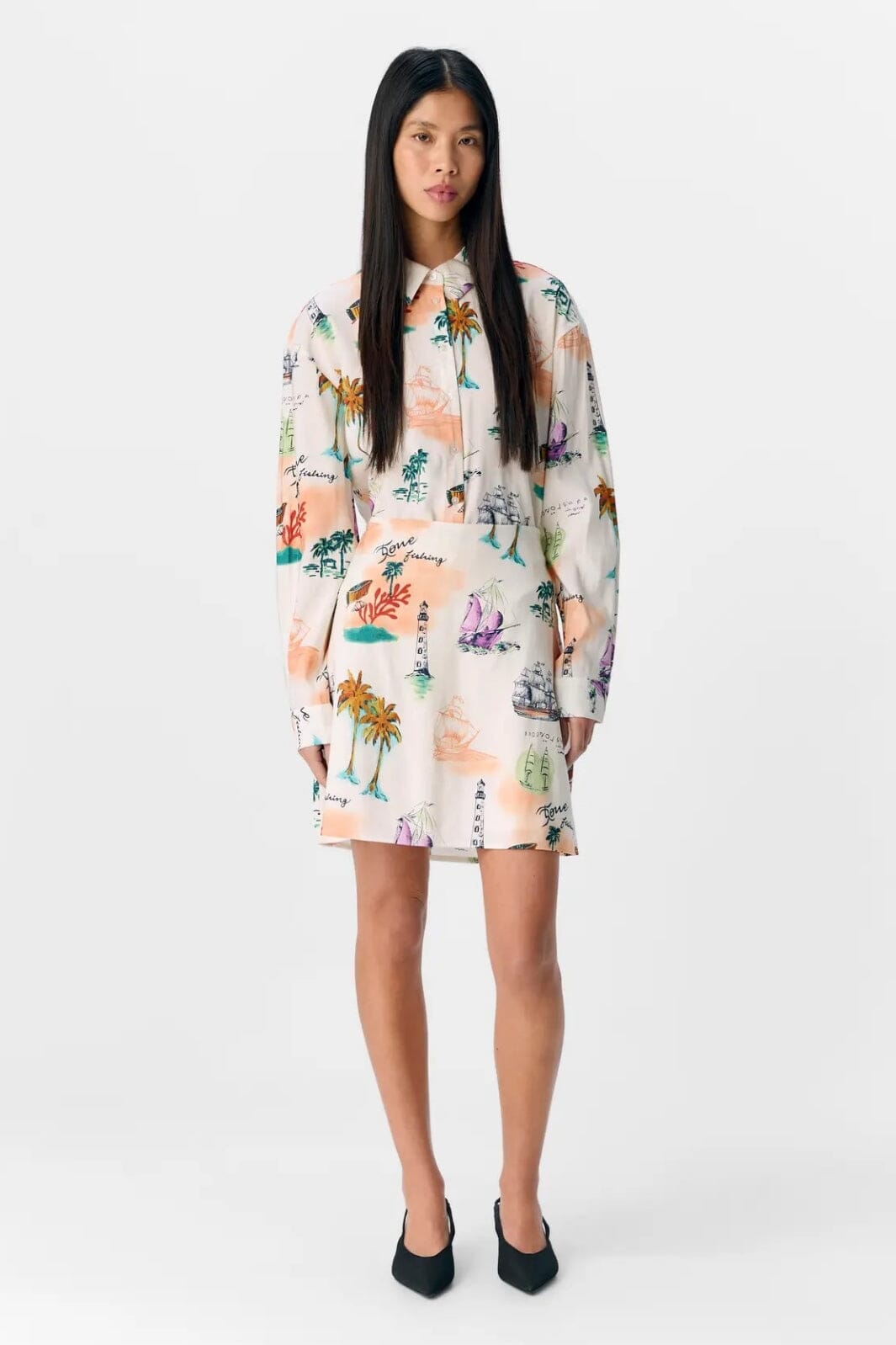 Forudbestilling - Object - Objdinah Short Skirt 139 - 4809275 Sandshell Multi Color