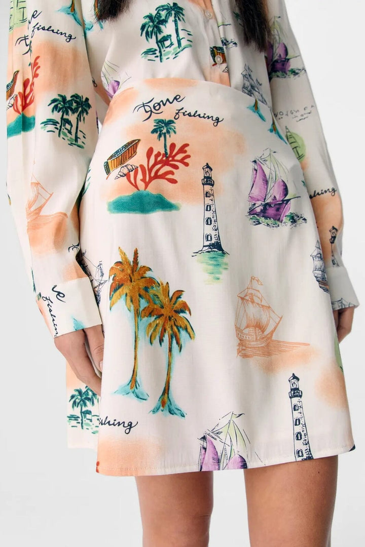 Forudbestilling - Object - Objdinah Short Skirt 139 - 4809275 Sandshell Multi Color