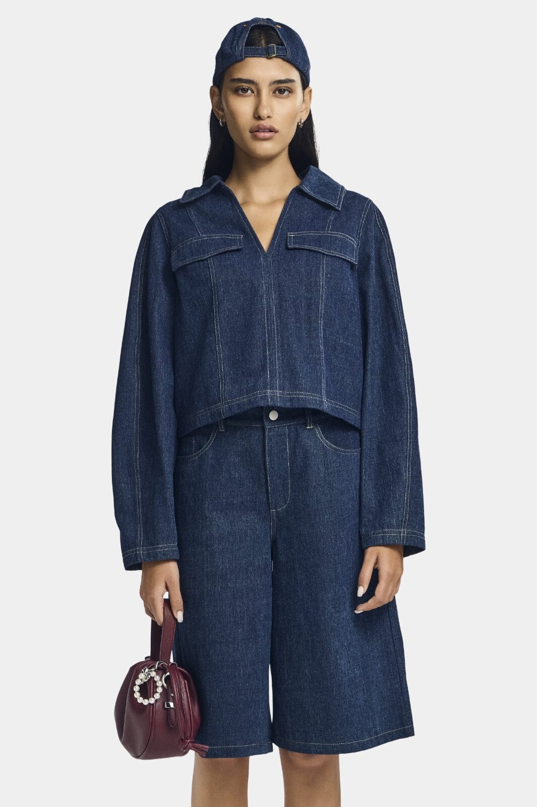 PIECES dam kjol PCFABIA - Dark Blue Denim main image 1