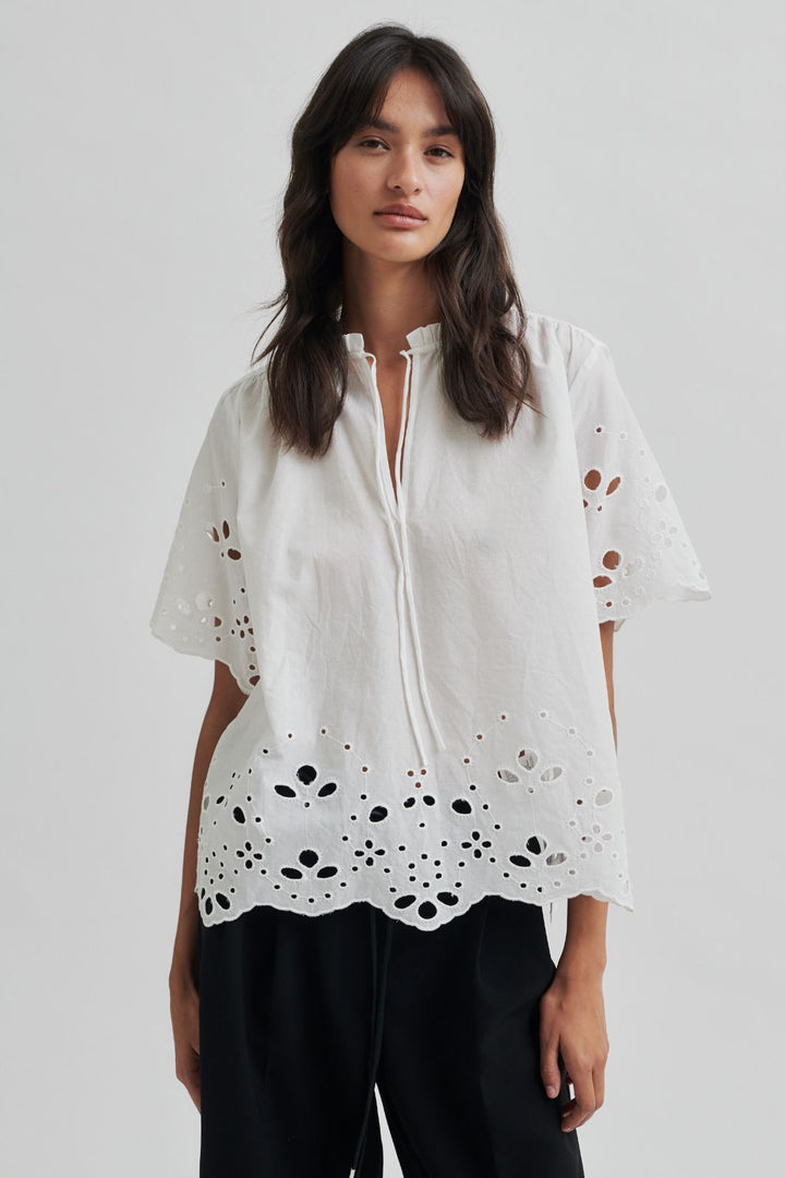 Forudbestilling - Second Female - Limona Blouse 59644 - White Bluser
