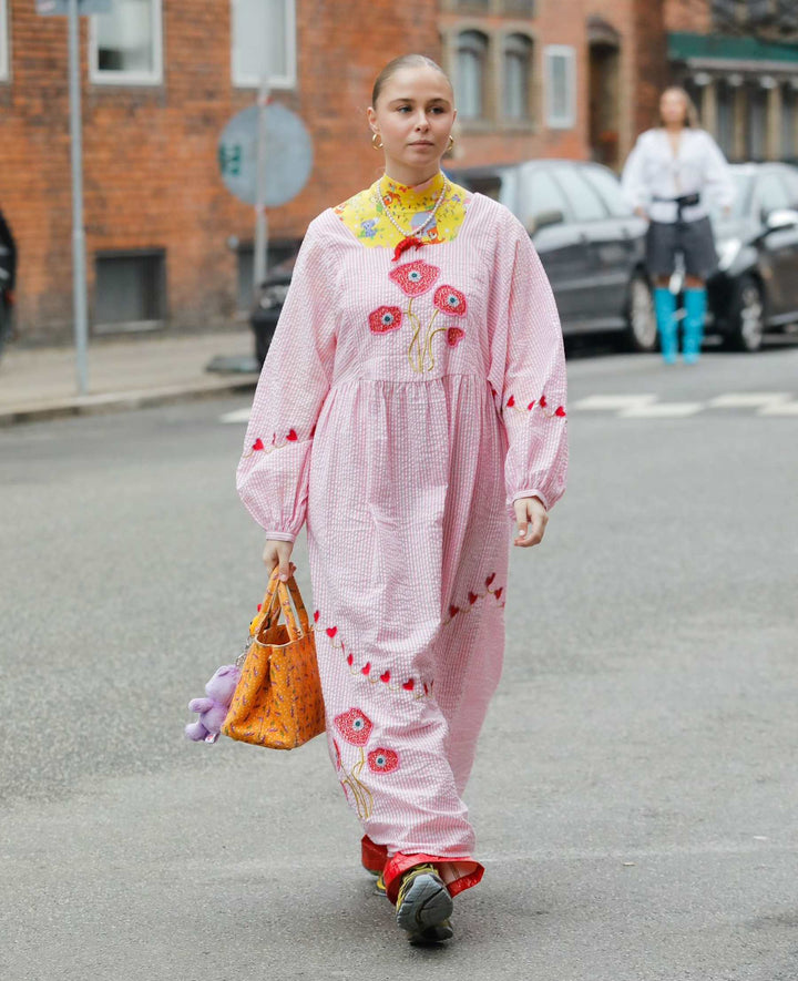 Forudbestilling - Sissel Edelbo - Wenke Dress SE 1643 - Pink Stripes Kjoler