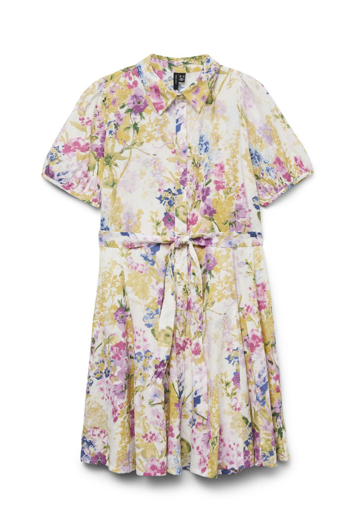 Vero Moda - Vmdicthe 2/4 Short Volume Dress - 4677272 Snow White Lucky