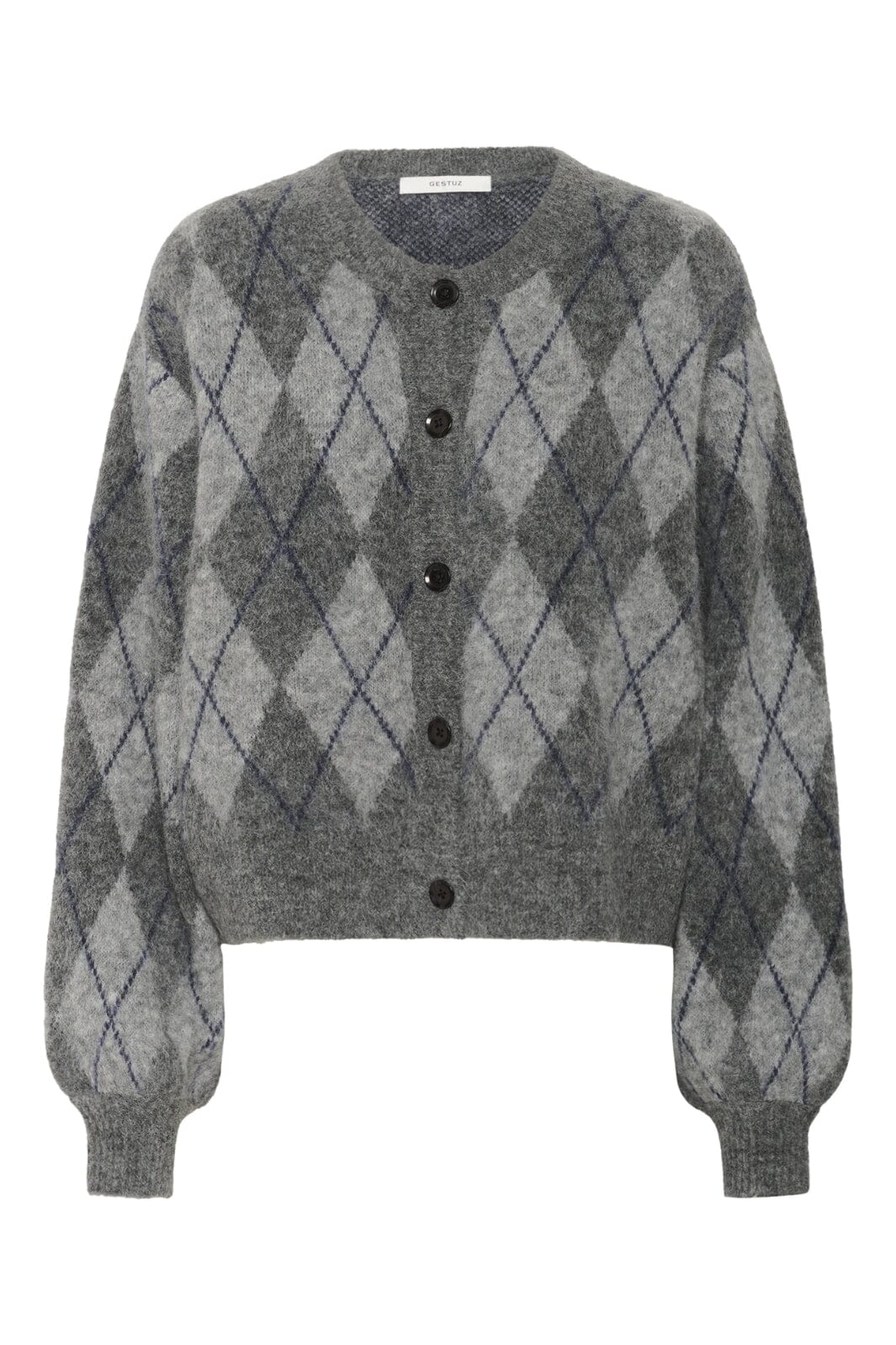 Gestuz - Gzsasi Cardigan 10910660 - 108584 - Check Dark Grey/Grey/Blue Comb Cardigans
