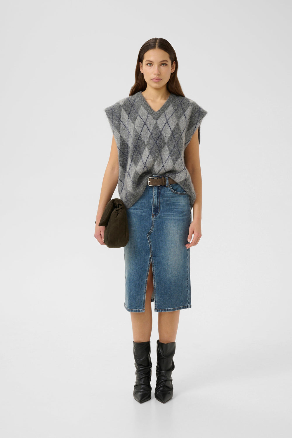 Gestuz - Gzsasi Vest 10910731 - 108584 - Check Dark Grey/Grey/Blue Comb Frakker