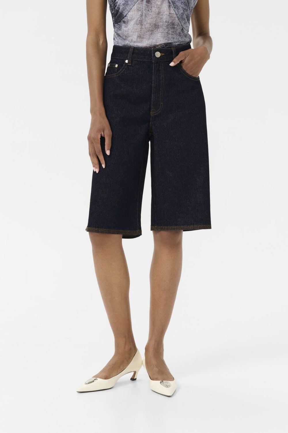 Gestuz - Gzsummer Long Shorts 10910456 - 107896 - Unwashed Denim Shorts