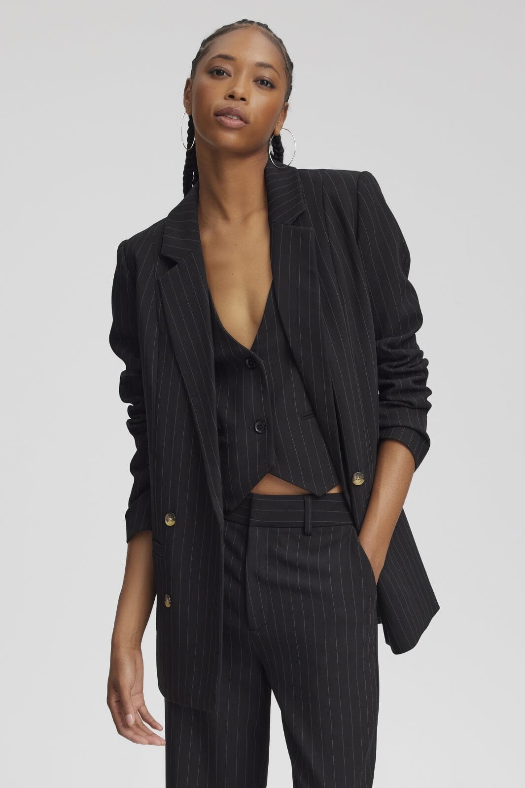 Gestuz - JoelleGZ pinstripe blazer NOOS - black pinstripe Blazere
