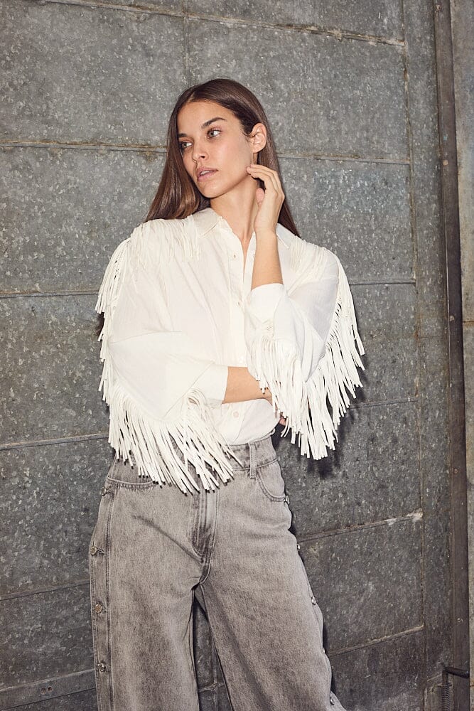 Haute L'Amitié - Fringe Shirt HL10298 - Off-White Skjorter
