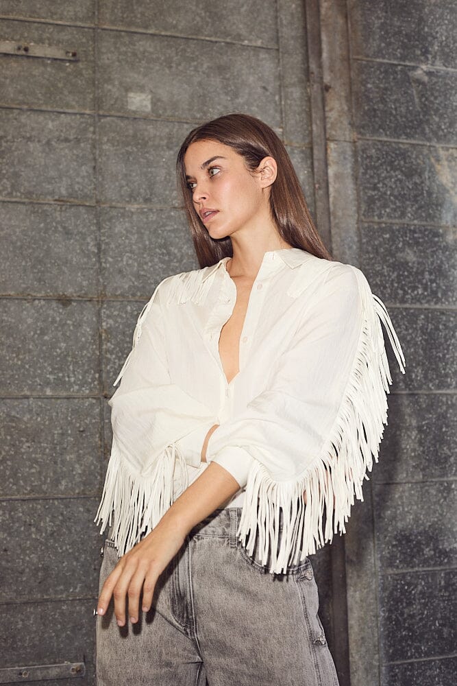 Haute L'Amitié - Fringe Shirt HL10298 - Off-White Skjorter