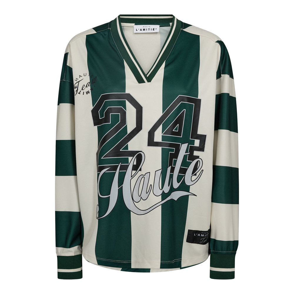 Haute L'Amitié - Haute 24 Stripe Blouse HL10419 - Sporty Green/ Pearl Bluser