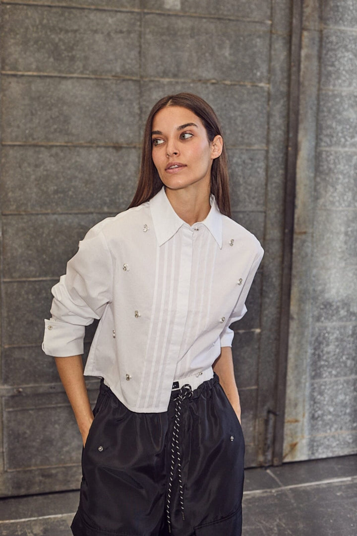 Haute L'Amitié - Pearl Crop Shirt HL10334 - White Skjorter