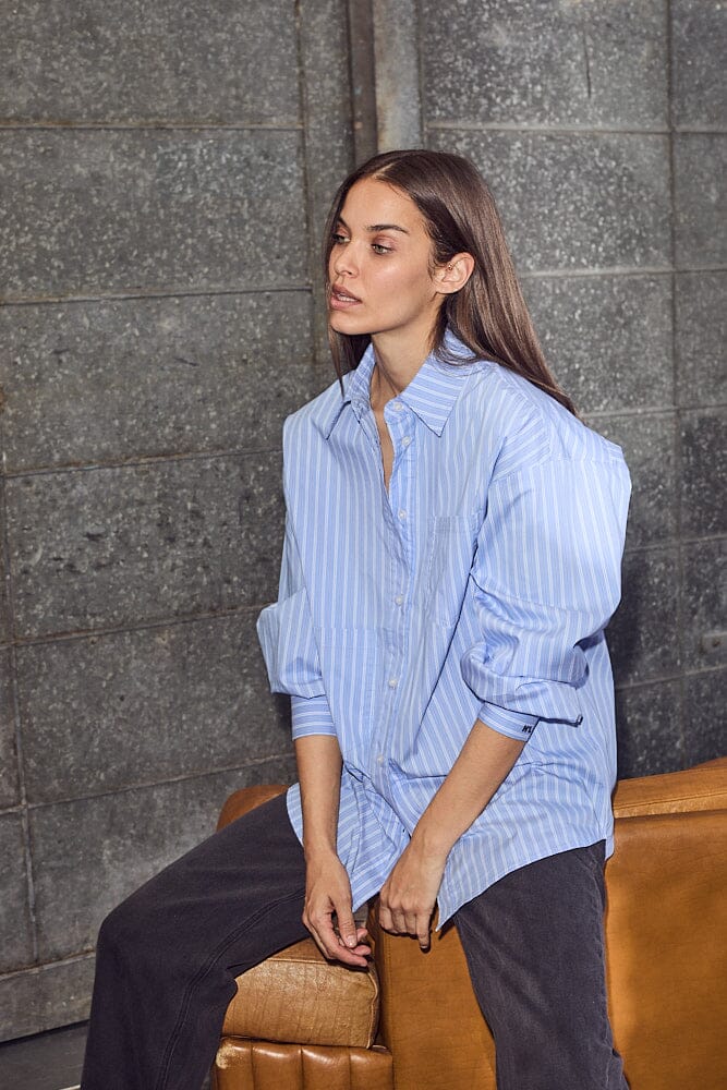 Haute L'Amitié - Pocket Stripe Shirt HL10259 - Blue Skjorter