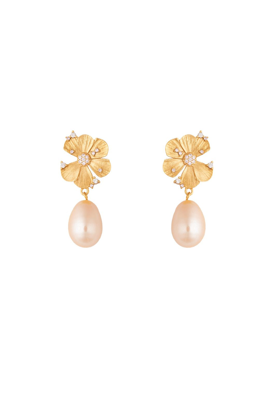 House Of Vincent - Venus Wildflower Earrings VJ247-UEG - Pink - Gilded