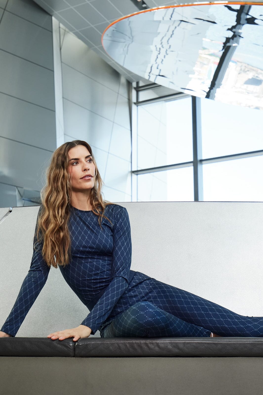 Hype The Detail - Printed Blouse - 42 Navy Bluser