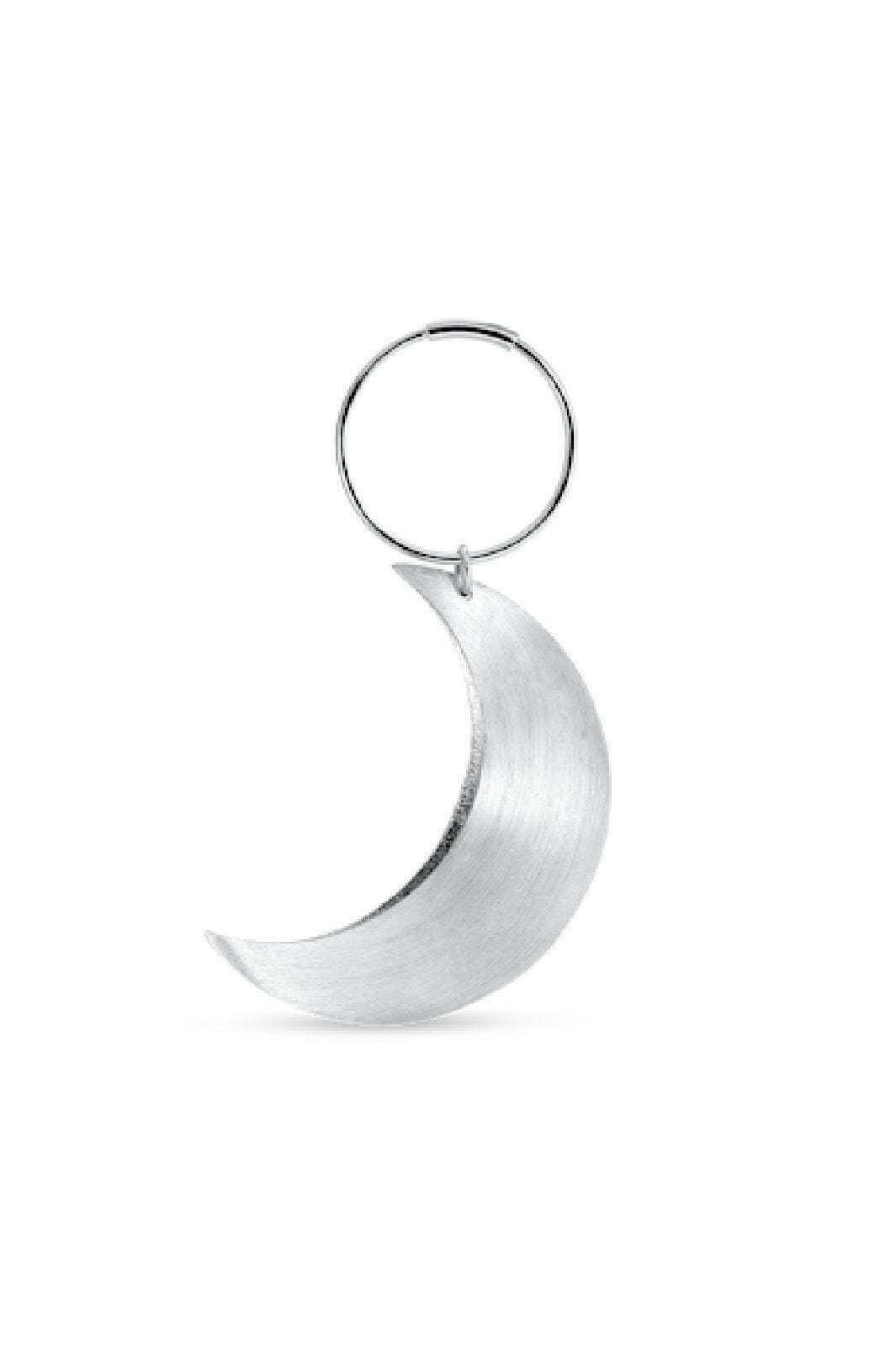 Jane Kønig - Big Half Moon Creole - Silver Øreringe