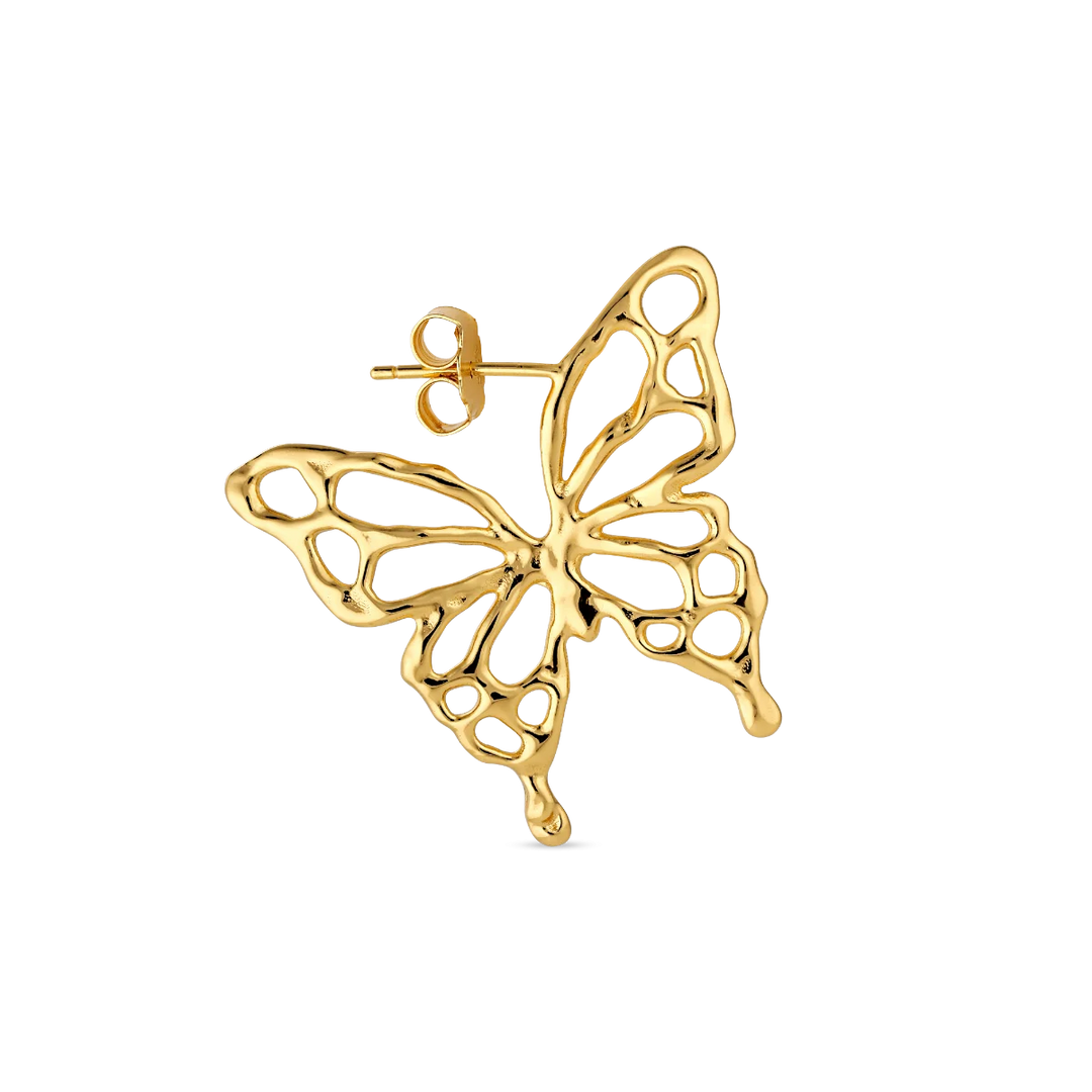Jane Kønig - Butterfly Earring - Forgyldt Øreringe 