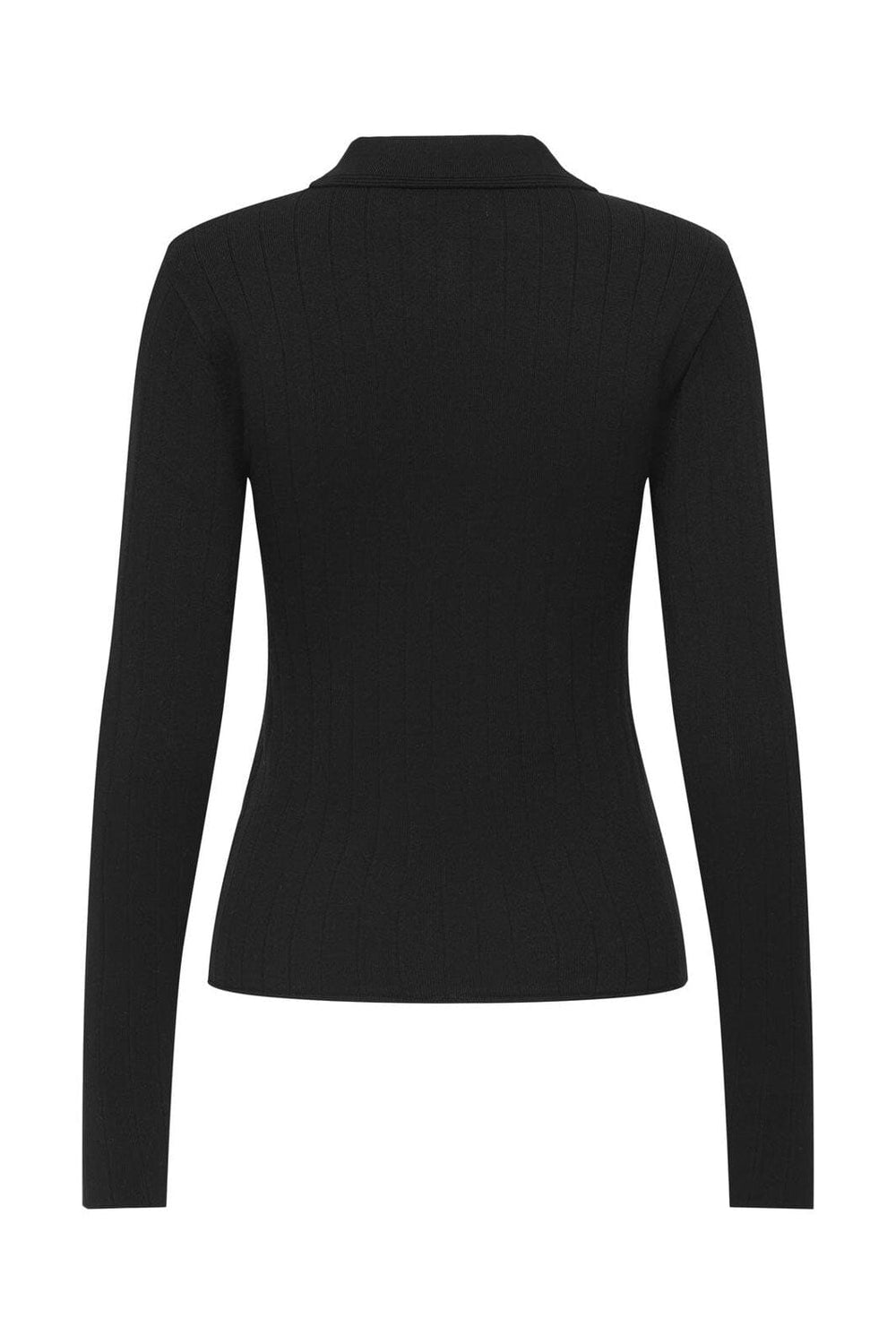 JDY - Jdykate L/S Polo Pullover Knt - 4838267 Black