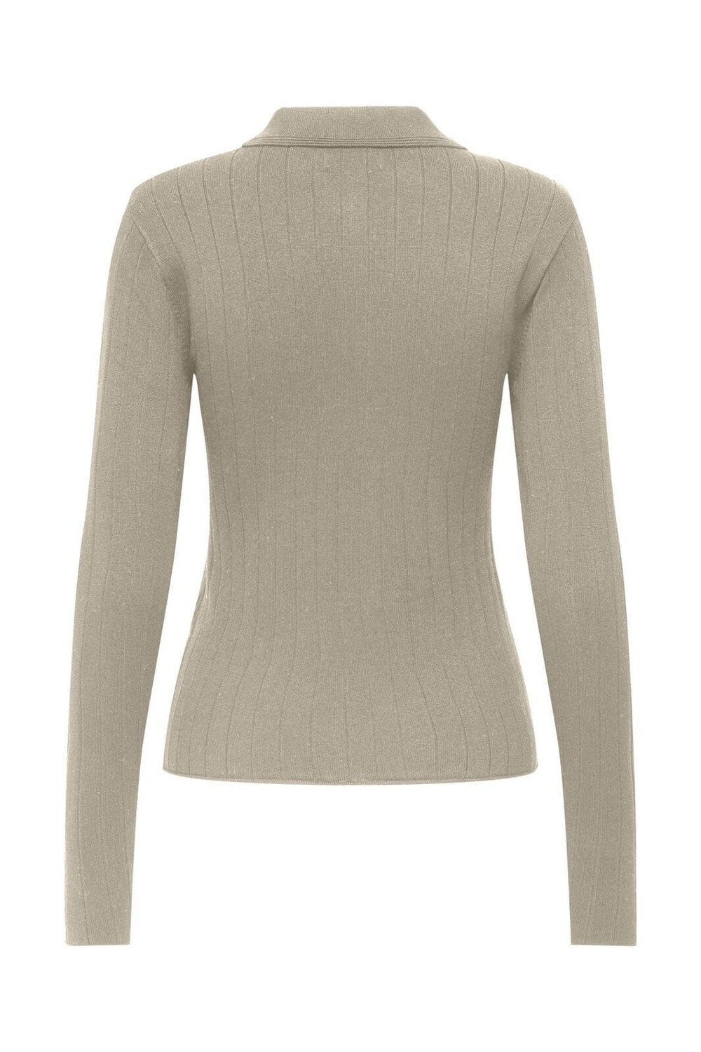 JDY - Jdykate L/S Polo Pullover Knt - 4907481 Sandshell