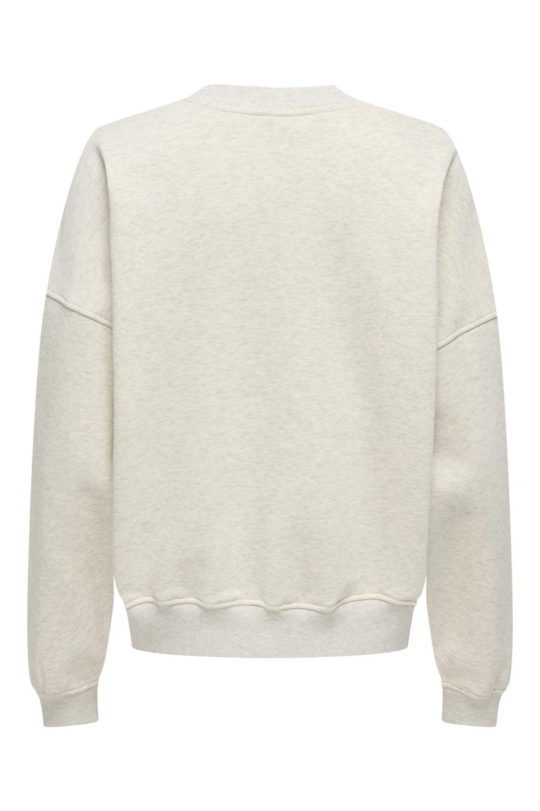 JDY - Jdymesa L/S O-Neck Emb Sweat - 4974040 Oatmeal Champs Cabernet Emb