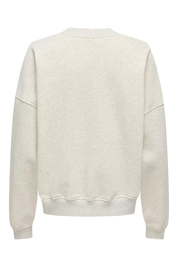 JDY - Jdymesa L/S O-Neck Emb Sweat - 4974040 Oatmeal Champs Cabernet Emb