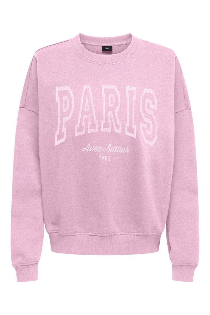 JDY - Jdymesa L/S O-Neck Emb Sweat - 4974264 Pink Lady Paris Tnt Emb