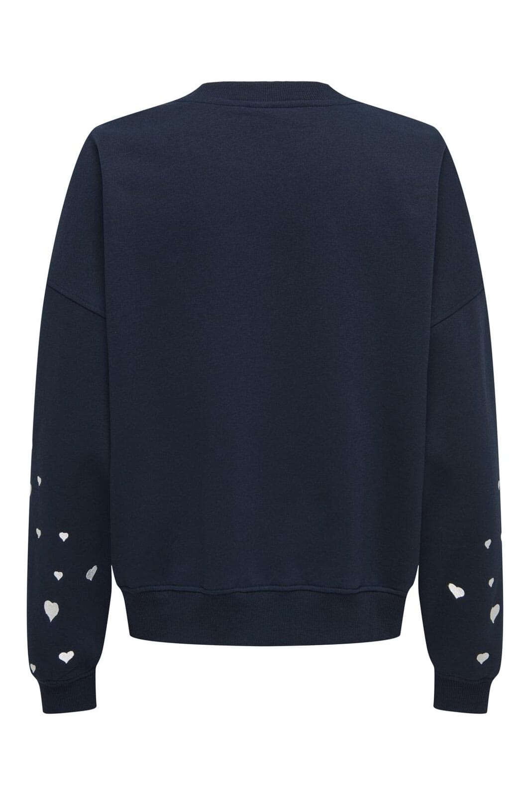 JDY - Jdymesa L/S O-Neck Emb Sweat - 4974274 Sky Captain Sleeve Heart Cd Emb