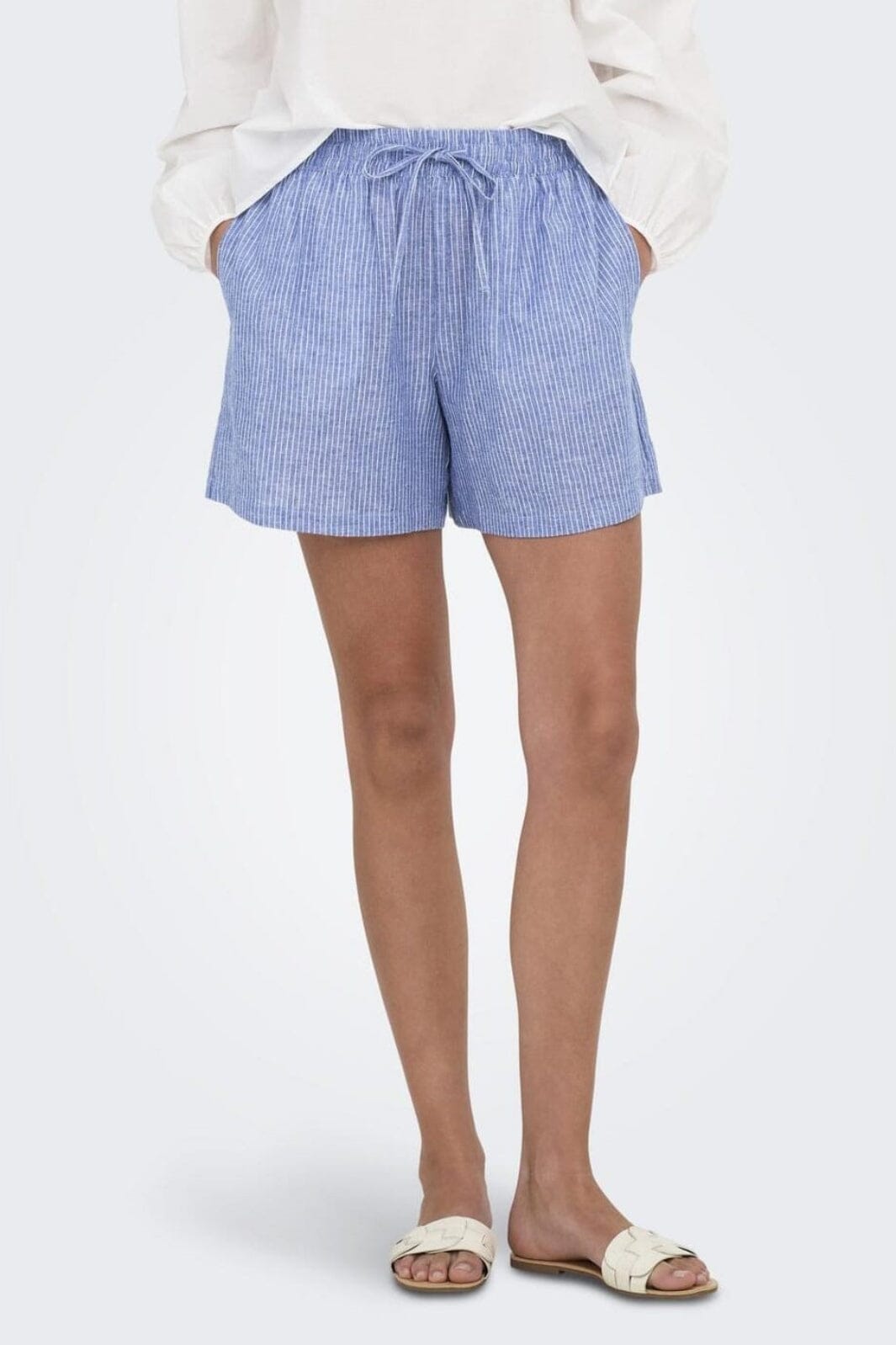 JDY - Jdymila Linen Shorts - 4753152 Star Sapphire Cloud Dancer