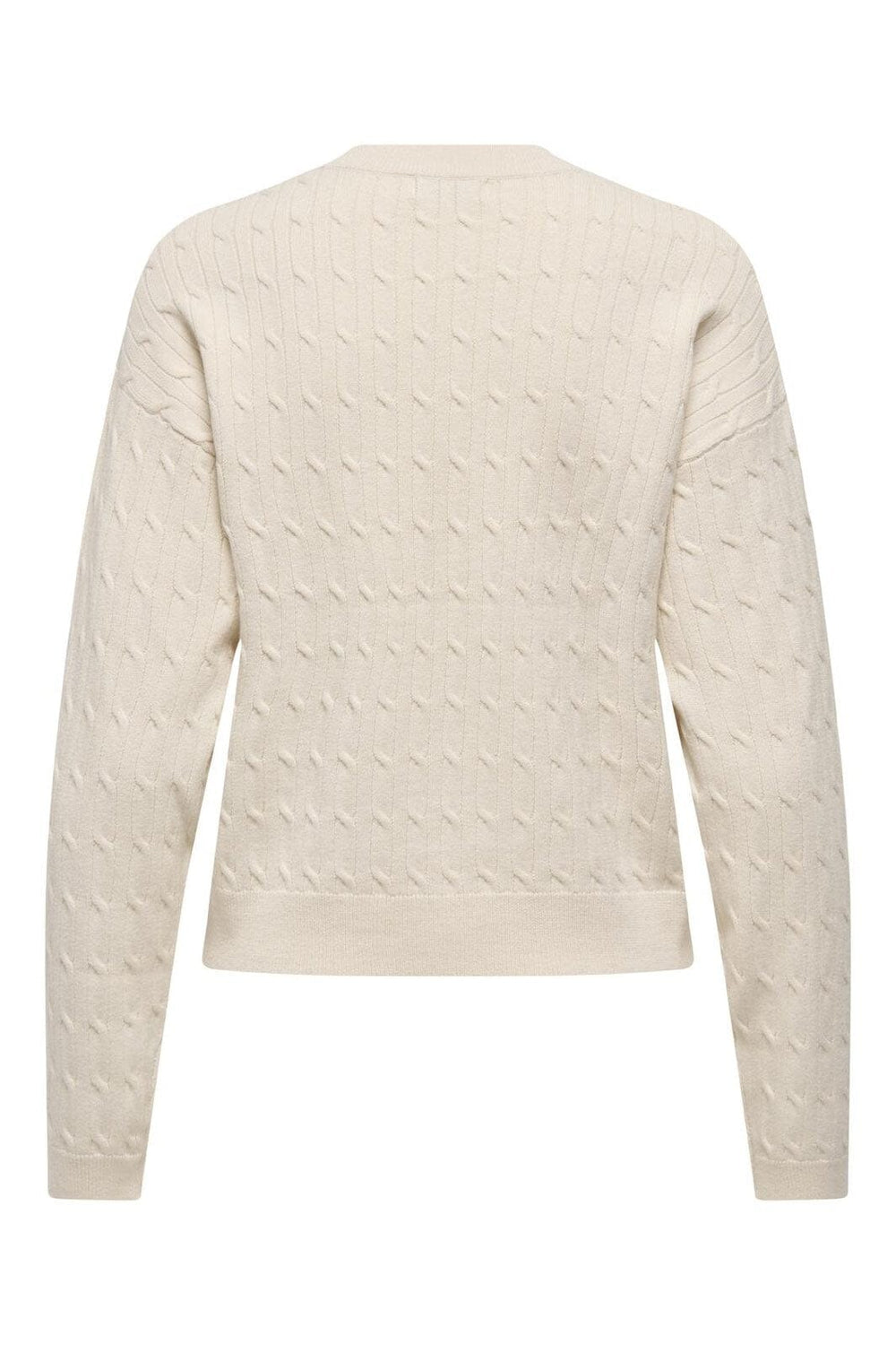 JDY - Jdyprime Life L/S On Cable Emb Pull Knt - 4942394 Whitecap Gray W. Teddy Embroidery