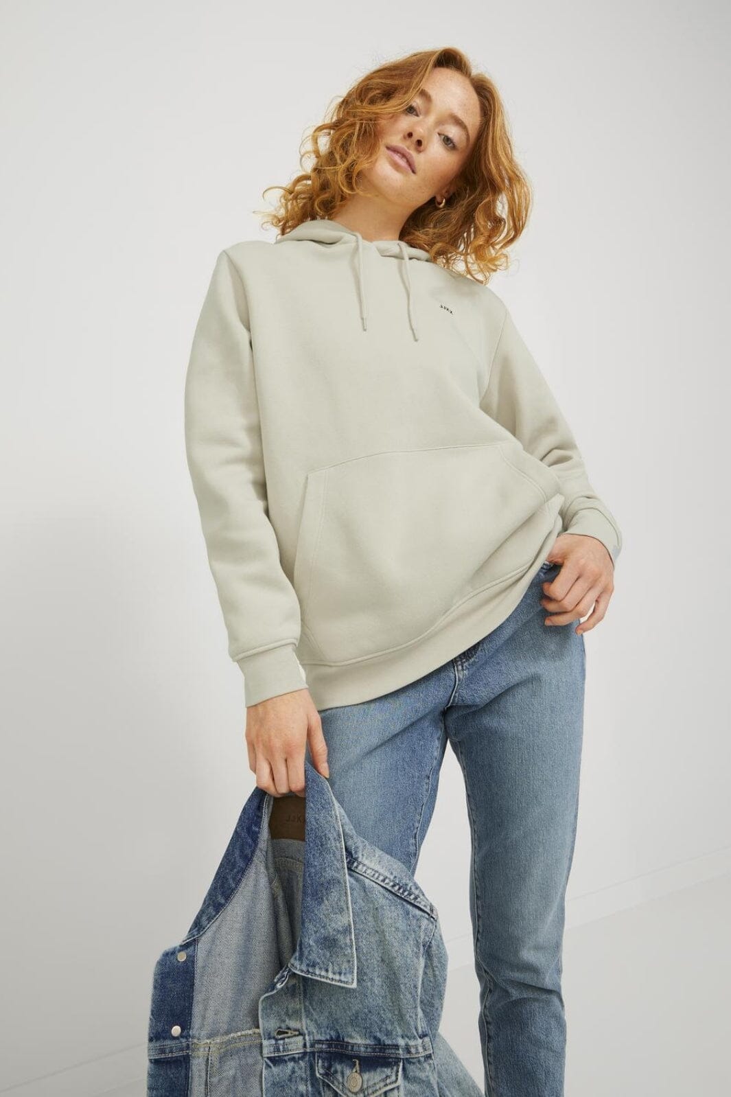 Jjxx - Jxabbie Rlx Ls Every Hood Swt - 4080139 Moonbeam Black Jjxx Logo