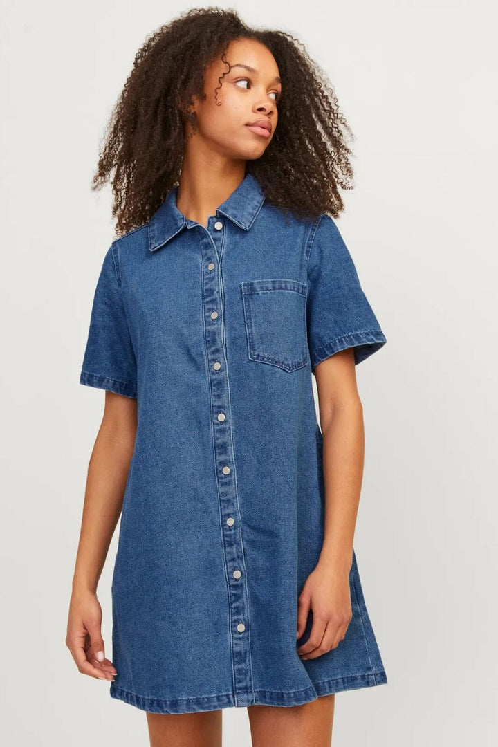 Jjxx - Jxamara Ss Denim Dress Sn - 4748863 Medium Blue Denim