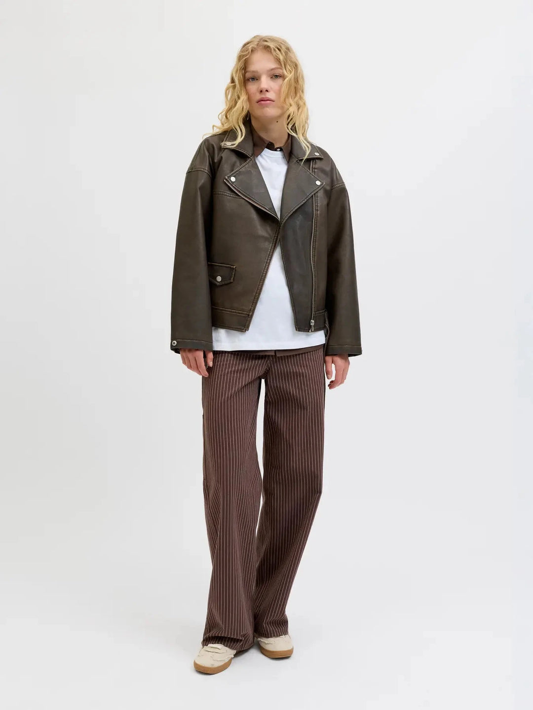 Jjxx - Jxfrida Washed Biker Jkt Sn - 4773973 Bracken Washed Jakker