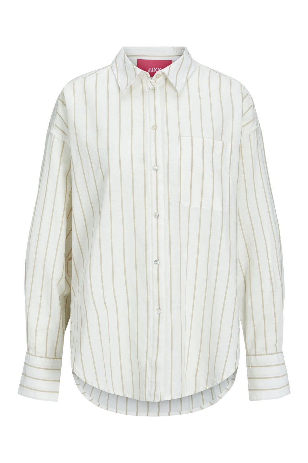 Jjxx - Jxjamie Ls Rlx Linen Blend Shirt Sn - 4468474 Blanc De Blanc Cornstalk