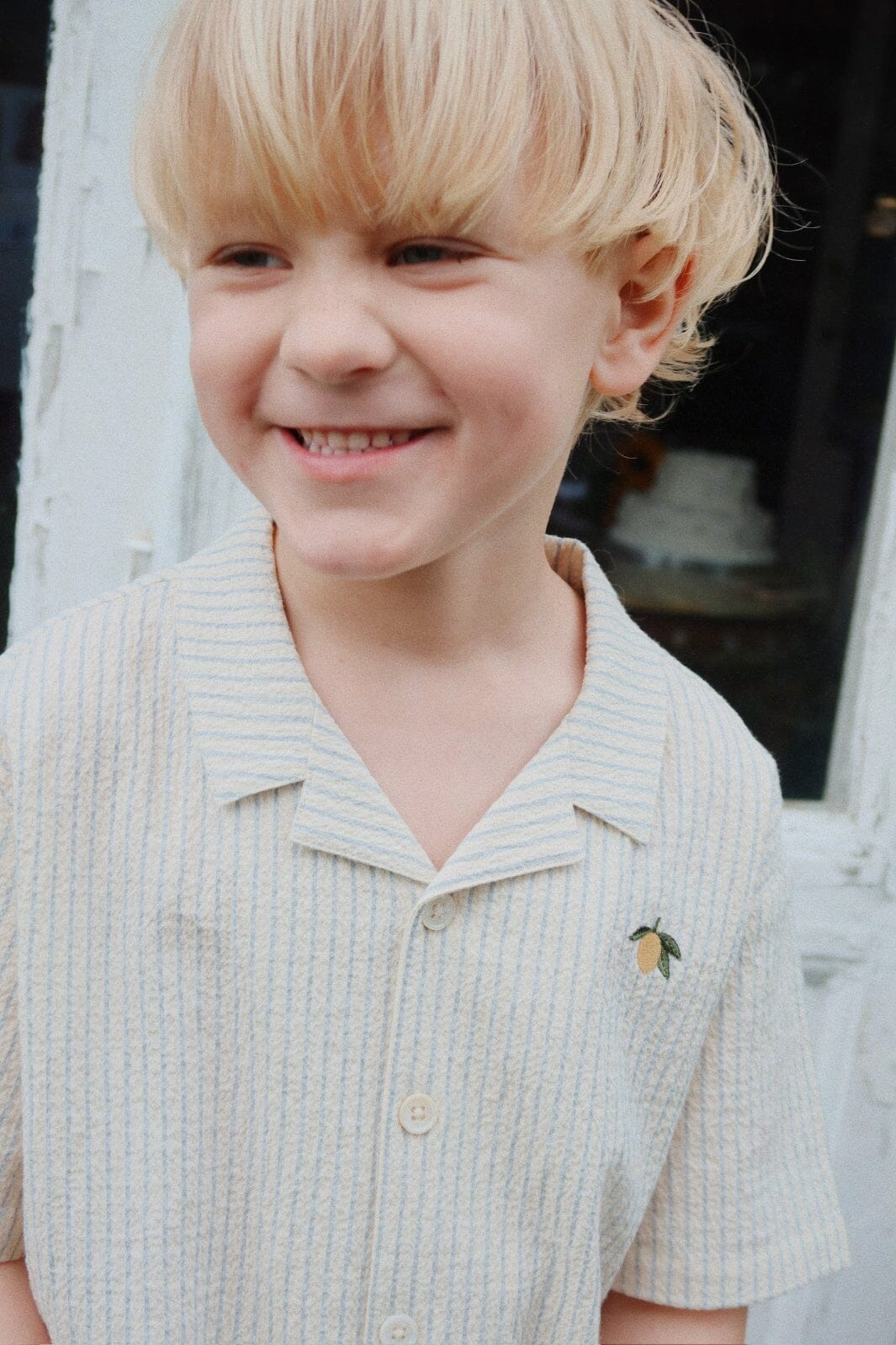 Konges Sløjd - Celebration Elliot Ss Shirt Gots Ks103561 - Cloud Stripe Bluser