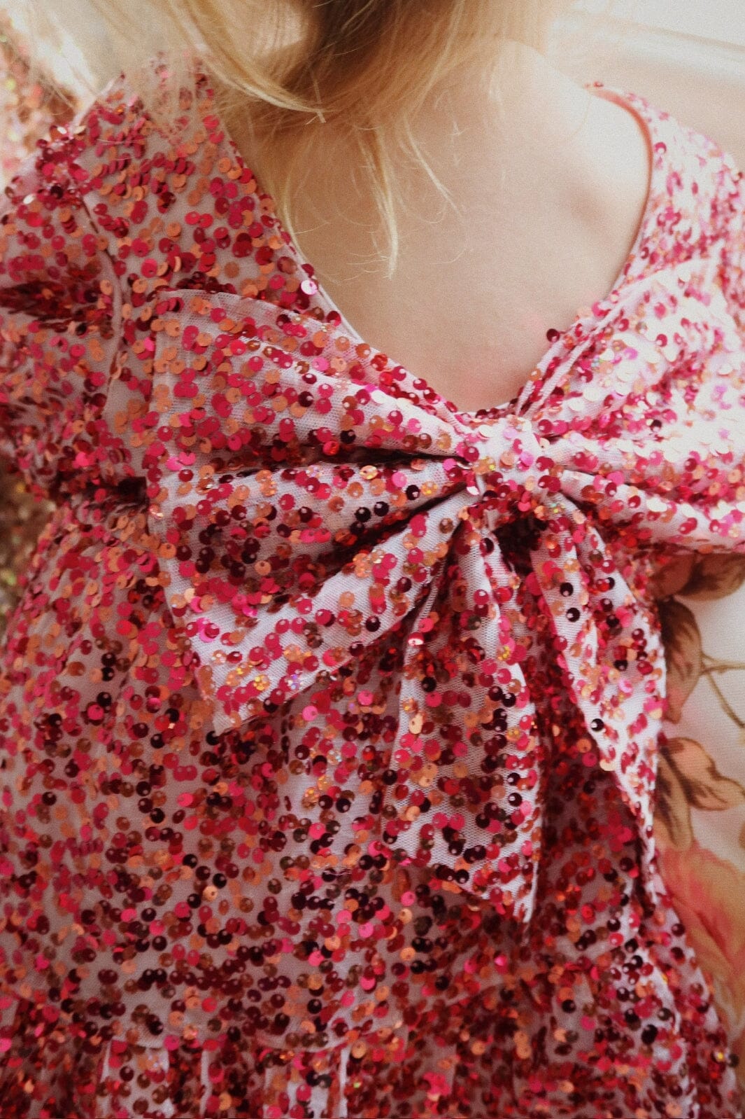 Konges Sløjd - Lila Sequins Bow Dress Ks103858 - Sparkling Sangria