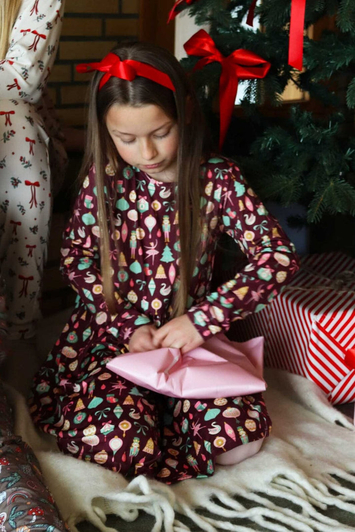 Liberte Ami - Alma-Ls-Babydoll-Dress (Kids) 9658 - Ballerina Bordeaux