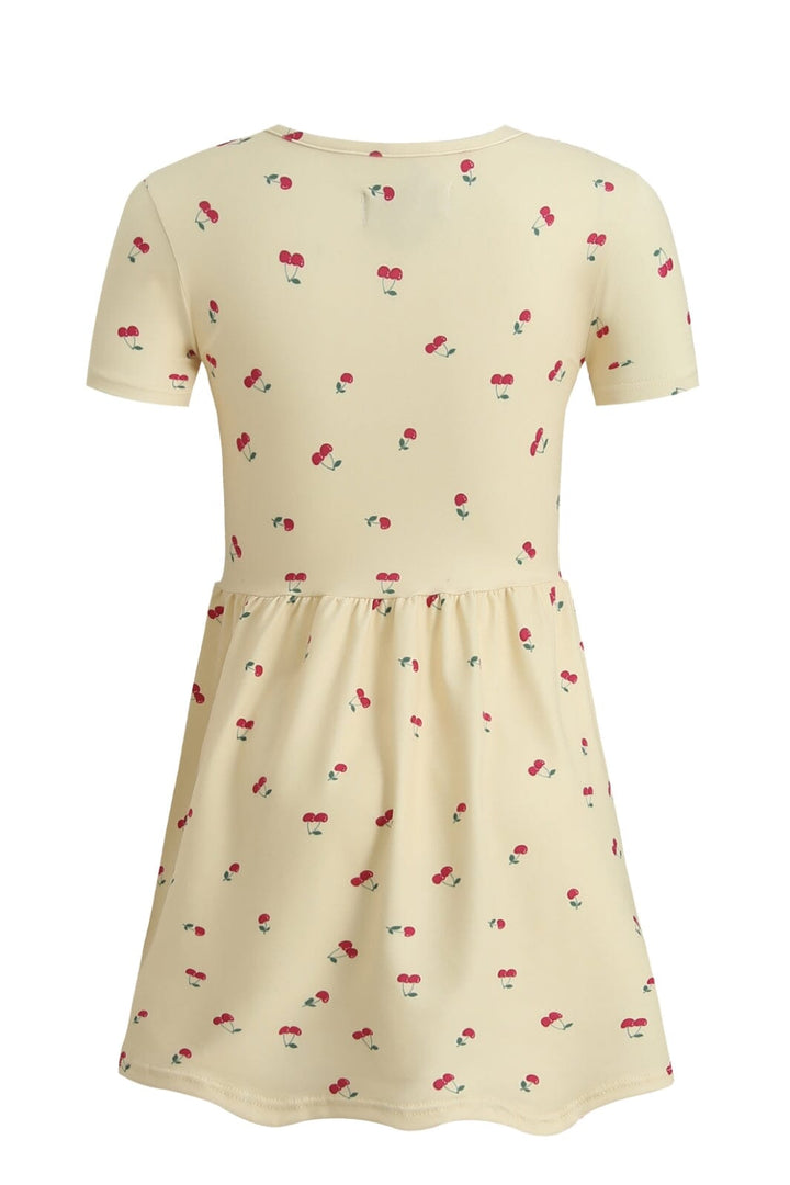 Liberte Ami - Alma-Ss-Babydoll-Dress (Kids) 9652 - Yellow Cherry