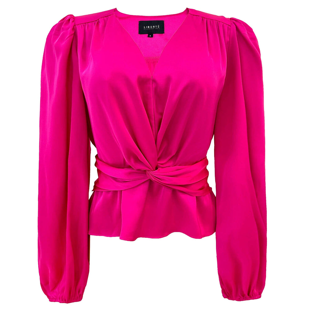 Liberte - Tiki Ls Twist Blouse 22120 - Pink Bluser