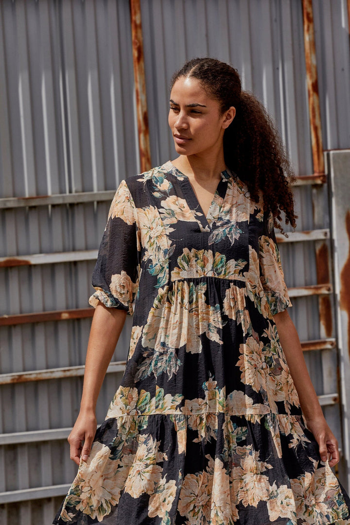 Love & Divine - Love958-9 19058 - 815 - Black/Flower Kjoler