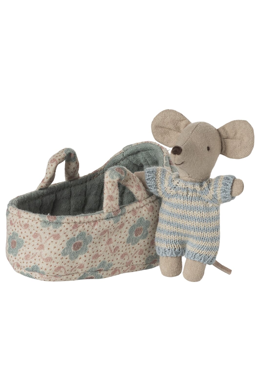 Maileg - Babymus I Babylift - Blå - Baby Mouse Legetøj