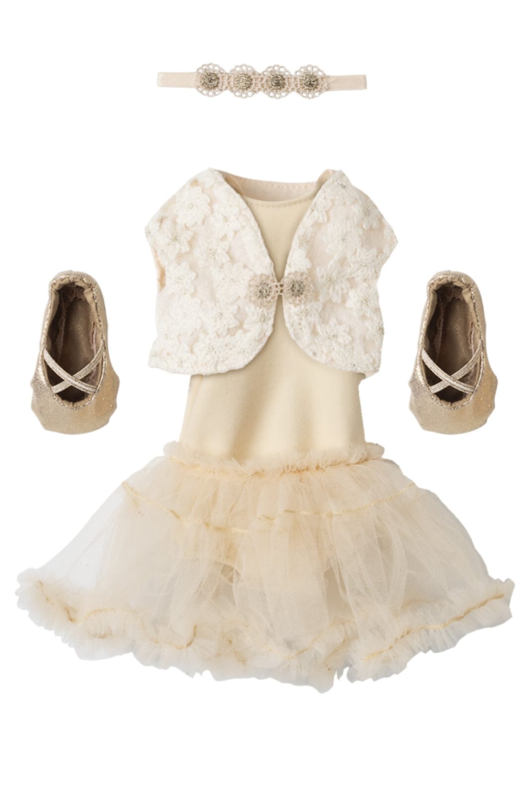 Maileg - Balletdragt Og Tylskørt Creme, Størrelse 3 - Bunny Size 3 Legetøj