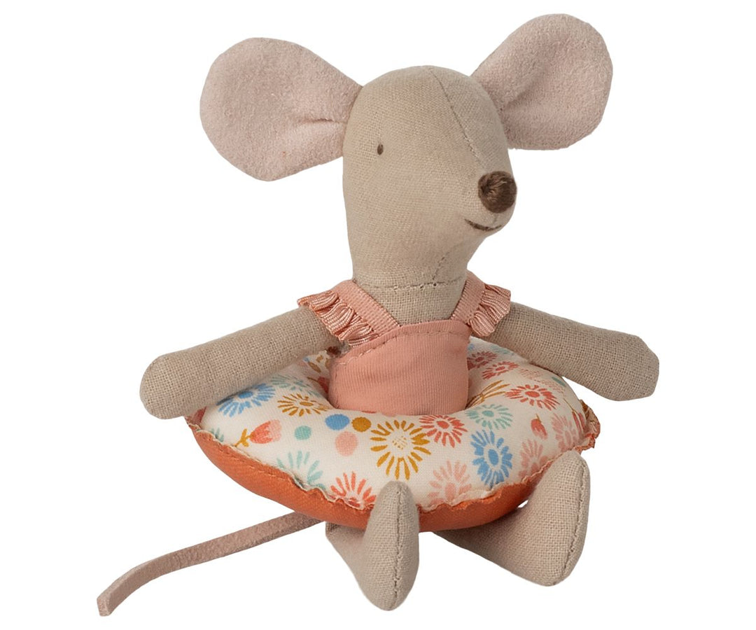 Maileg - Strandmus Med Badering, Lillesøster - Blomster - Littlesister/Brother Legetøj