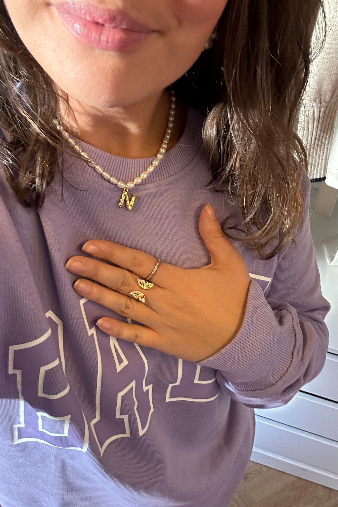 Mellow Moon - Lilli Letter Necklace - Pearl Halskæder