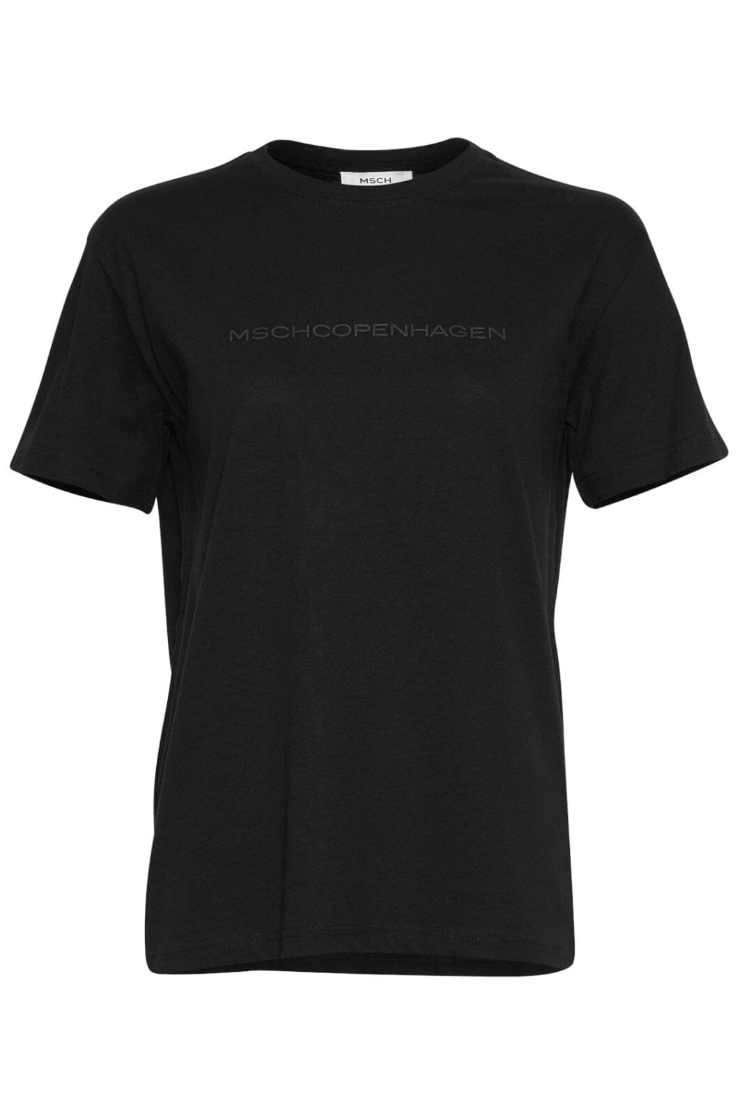 Moss Copenhagen - Mschliv Organic Rubber Print Tee - Black T-shirts 
