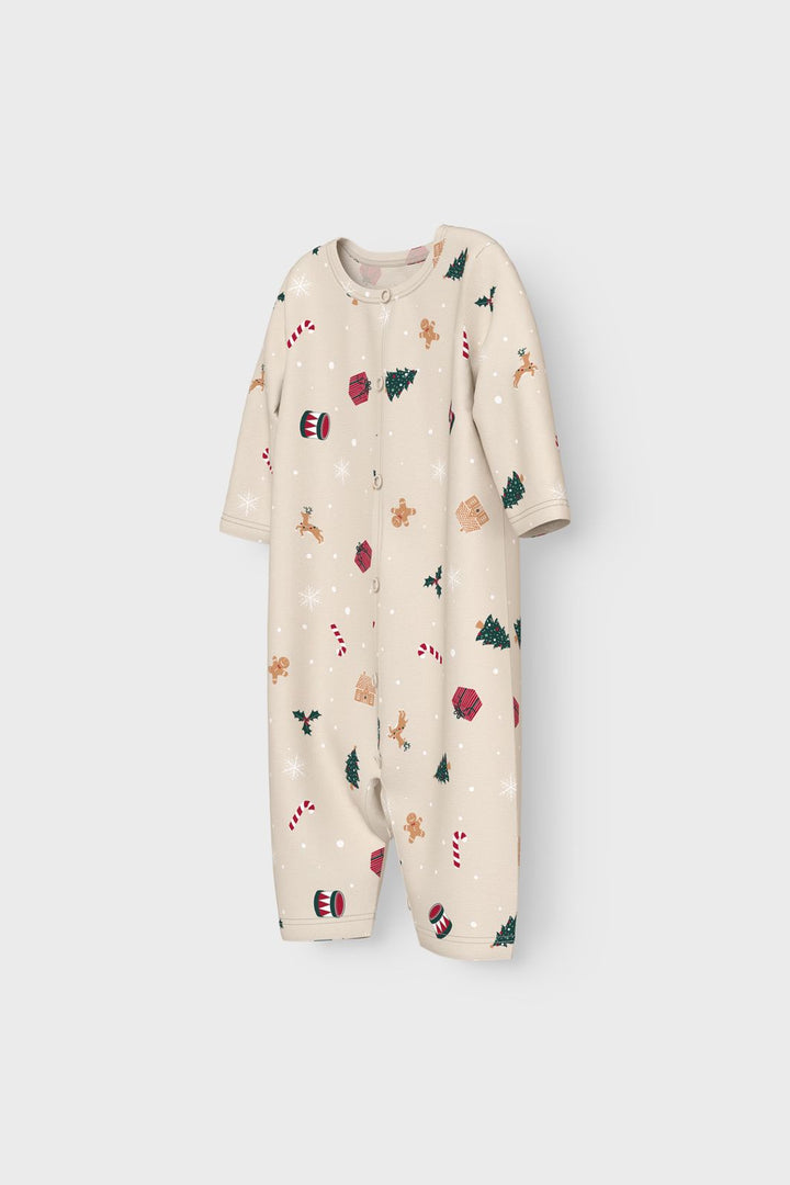 Name It - Nbnvismas Ls Nightsuit - 4918619 Whitecap Gray Xmas Aop