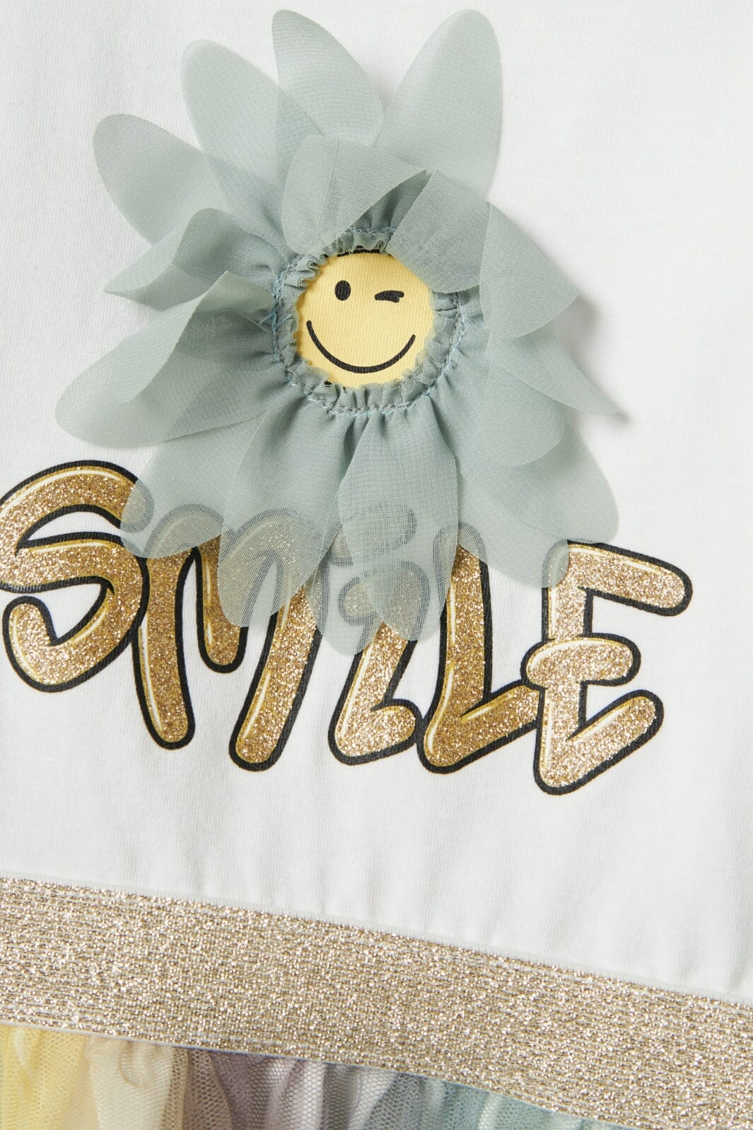 Name It - Nmfarnina Happy Ss Tulle Dress Smi - 4752834 Bright White