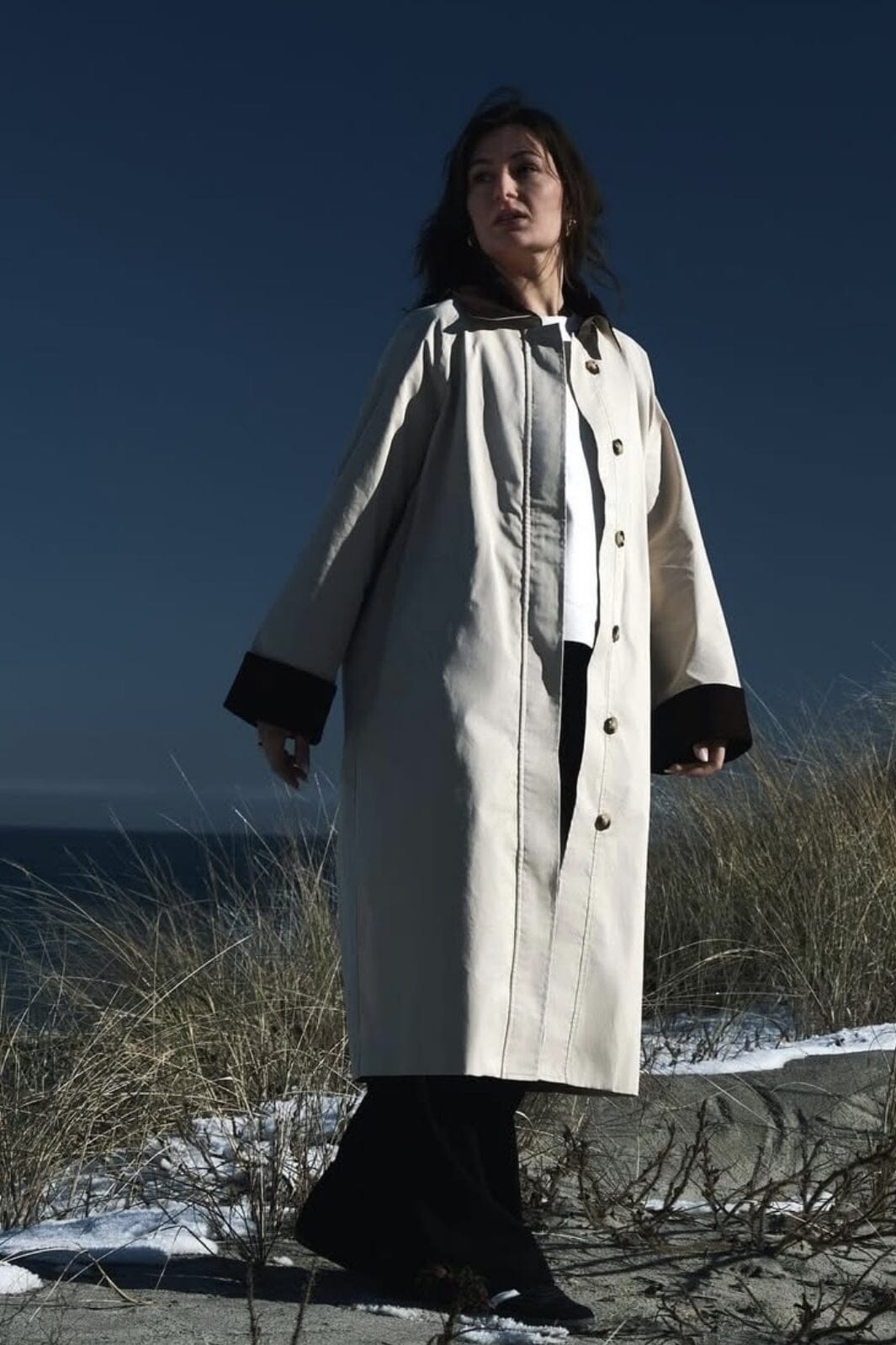 Neo Noir - Anneli Cord Coat 160548 - 124 - Ivory Jakker