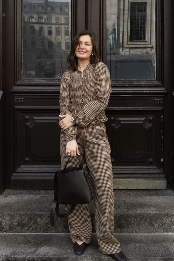 Neo Noir - Astra Check Pants 165414 - 210 - Brown Bukser