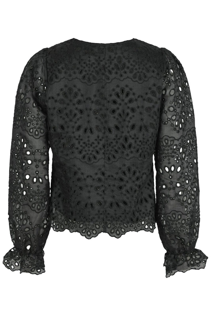 Neo Noir - Candice Embroidery Blouse 163848 - Black Bluser