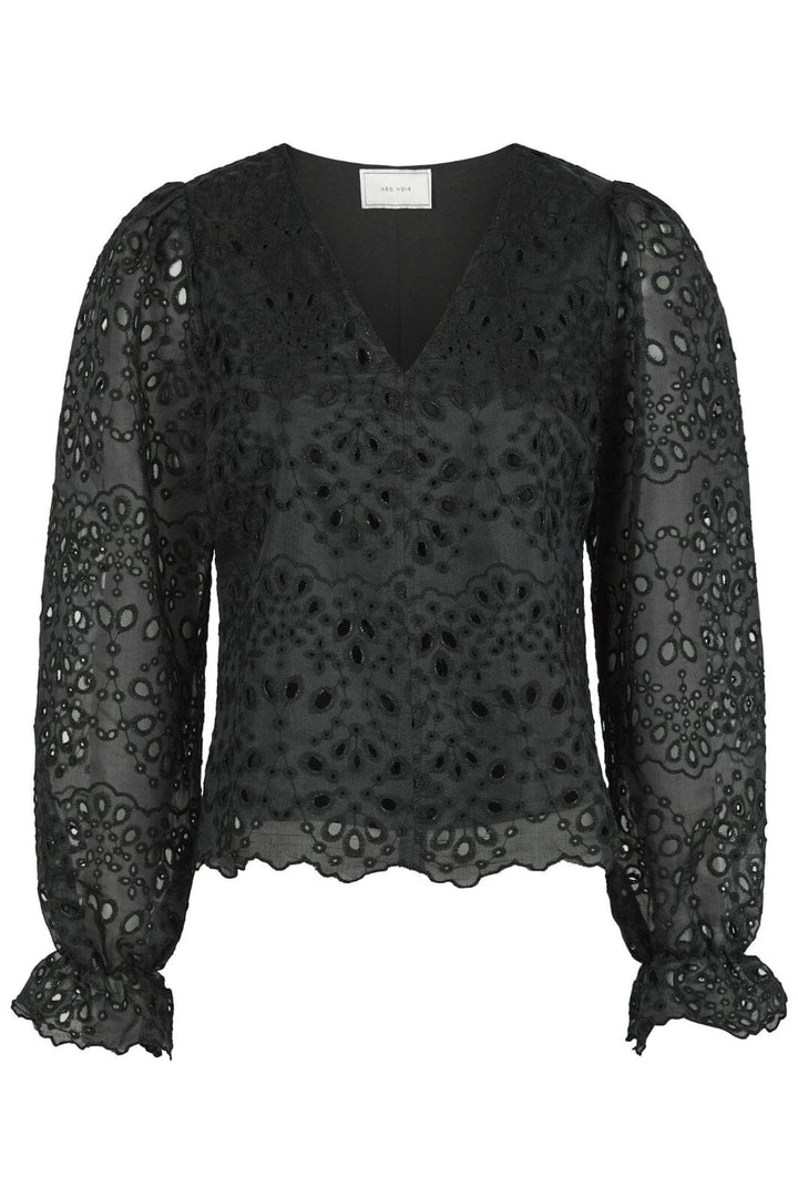 Neo Noir - Candice Embroidery Blouse 163848 - Black Bluser